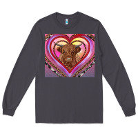 Smoke highland cow valentine's day Long Sleeve Tee - RanaPortraitStore