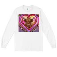 White highland cow valentine's day Long Sleeve Tee - RanaPortraitStore