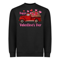 Black happy valentine's day truck hearts Heavyweight Sweatshirt - RanaPortraitStore