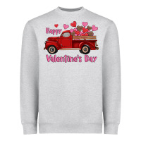 Heather Grey happy valentine's day truck hearts Heavyweight Sweatshirt - RanaPortraitStore
