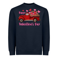 Navy happy valentine's day truck hearts Heavyweight Sweatshirt - RanaPortraitStore