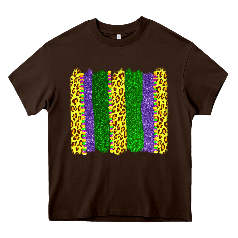 Mardi Gras Leopard Brushstrokes Heavy Core Tee by AdoDesignShop | Teevron