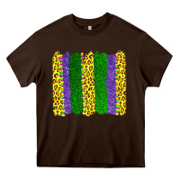 Chocolate Brown mardi gras leopard brushstrokes Heavy Core Tee - AdoDesignShop