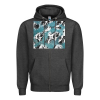 Charcoal Heather teal glitter and cowhide Zipper Hoodie - TumblerDesignByShophia