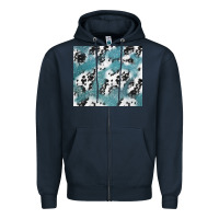 Navy teal glitter and cowhide Zipper Hoodie - TumblerDesignByShophia