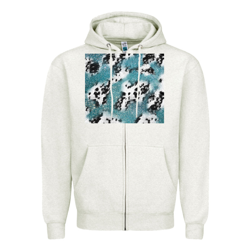 Teal Glitter And Cowhide Zipper Hoodie by TumblerDesignByShophia | Teevron