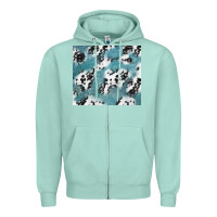 Seafoam teal glitter and cowhide Zipper Hoodie - TumblerDesignByShophia