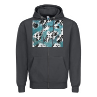 Smoke teal glitter and cowhide Zipper Hoodie - TumblerDesignByShophia