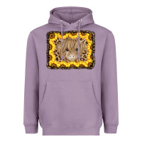 Lavender Baby Cow Leopard Sunflowers Heavyweight Hoodie - CowCowDesign