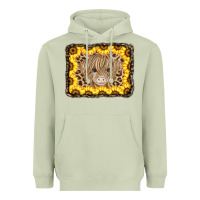 Matcha Baby Cow Leopard Sunflowers Heavyweight Hoodie - CowCowDesign