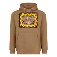 Toasted Coconut Baby Cow Leopard Sunflowers Heavyweight Hoodie - CowCowDesign
