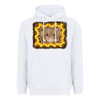 White Baby Cow Leopard Sunflowers Heavyweight Hoodie - CowCowDesign
