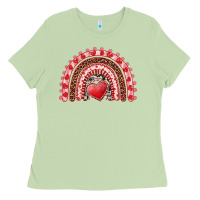 Matcha valentine's day rainbow with heart Ladies Tee - AdoDesignShop