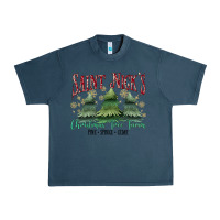 Midnight Navy Saint Nick's Christmas Tree Farm Urban Heavy Tee - MaliasSmallBusiness