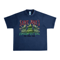 Navy Saint Nick's Christmas Tree Farm Urban Heavy Tee - MaliasSmallBusiness