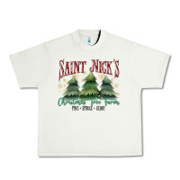 Pistachio Saint Nick's Christmas Tree Farm Urban Heavy Tee - MaliasSmallBusiness