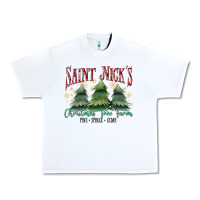 White Saint Nick's Christmas Tree Farm Urban Heavy Tee - MaliasSmallBusiness