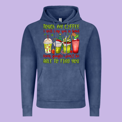 Christmas Characters Coffee Cups Vintage Hoodie Designed By Maliassmallbusiness