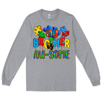 Heather Grey my brother is au some a Long Sleeve Tee - Artiststas