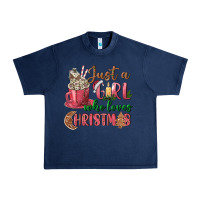 Navy Pink Just a girl who loves Christmas Urban Heavy Tee - NancyCooperArtShop