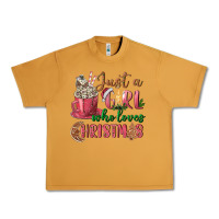 Peanut Butter Pink Just a girl who loves Christmas Urban Heavy Tee - NancyCooperArtShop