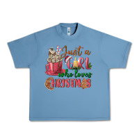 Pebble Blue Pink Just a girl who loves Christmas Urban Heavy Tee - NancyCooperArtShop