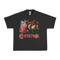 Pigment Black Pink Just a girl who loves Christmas Urban Heavy Tee - NancyCooperArtShop