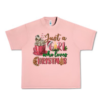 Pink Just A Girl Who Loves Christmas Urban Heavy Tee | Teevron