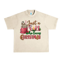 Sandshell Pink Just a girl who loves Christmas Urban Heavy Tee - NancyCooperArtShop