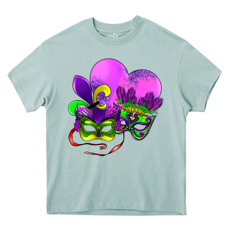 Mardi Gras Heart And Mask Heavy Core Tee by AdoDesignShop | Teevron