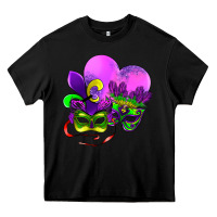 Black mardi gras heart and mask Heavy Core Tee - AdoDesignShop