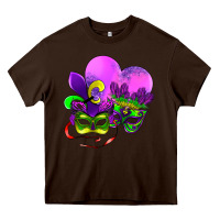 Chocolate Brown mardi gras heart and mask Heavy Core Tee - AdoDesignShop