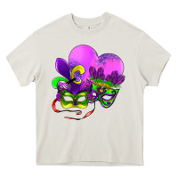 Cream mardi gras heart and mask Heavy Core Tee - AdoDesignShop