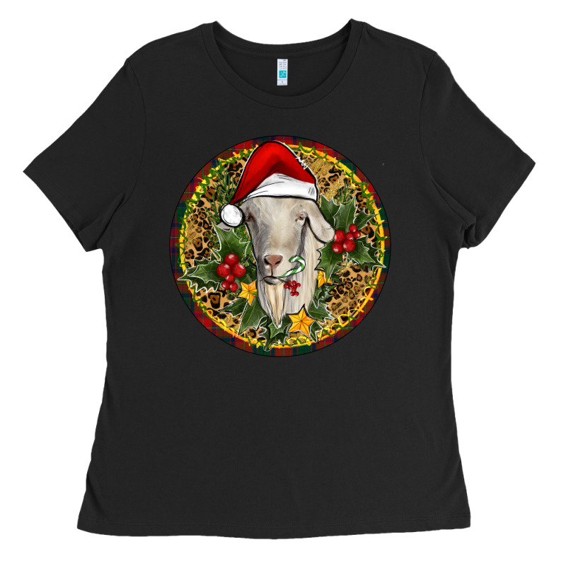 Christmas Goat Ladies Tee by RanaPortraitStore | Teevron
