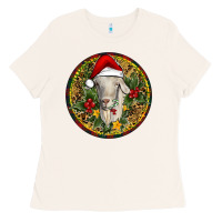 Bone Christmas Goat Ladies Tee - RanaPortraitStore