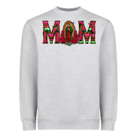Mom With Floral Aztec And Leopard Background Heavyweight Sweatshirt | Teevron
