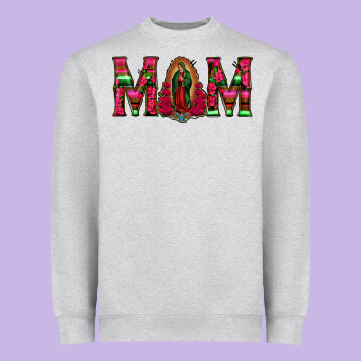 Mom With Floral Aztec And Leopard Background Heavyweight Sweatshirt Designed By Bettercallsaul