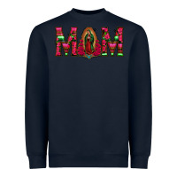 Navy Mom with Floral Aztec and Leopard Background Heavyweight Sweatshirt - Bettercallsaul