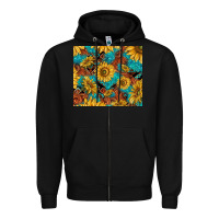 Black rustic sunflowers Zipper Hoodie - TumblerDesignByShophia