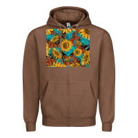 Chestnut rustic sunflowers Zipper Hoodie - TumblerDesignByShophia