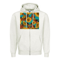 Oatmeal Heather rustic sunflowers Zipper Hoodie - TumblerDesignByShophia