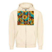 Sandshell rustic sunflowers Zipper Hoodie - TumblerDesignByShophia