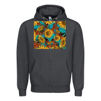 Smoke rustic sunflowers Zipper Hoodie - TumblerDesignByShophia