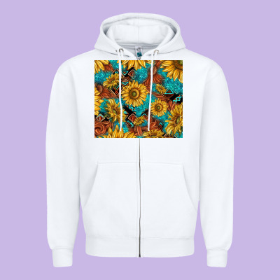 Rustic Sunflowers Zipper Hoodie Designed By Tumblerdesignbyshophia