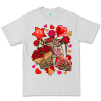 Dove Grey valentines day skeleton Premium Tee - NancyCooperArtShop