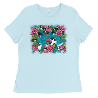 Baby Blue v.drose glitter cowhide Ladies Tee - AdoDesignShop