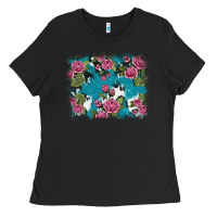 Black v.drose glitter cowhide Ladies Tee - AdoDesignShop
