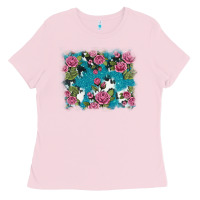 Bubblegum Pink v.drose glitter cowhide Ladies Tee - AdoDesignShop