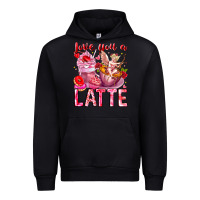 Black Love You Latte Valentine Cupid Urban Hoodie - CowhideDigitalArt