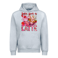 Heather Grey Love You Latte Valentine Cupid Urban Hoodie - CowhideDigitalArt